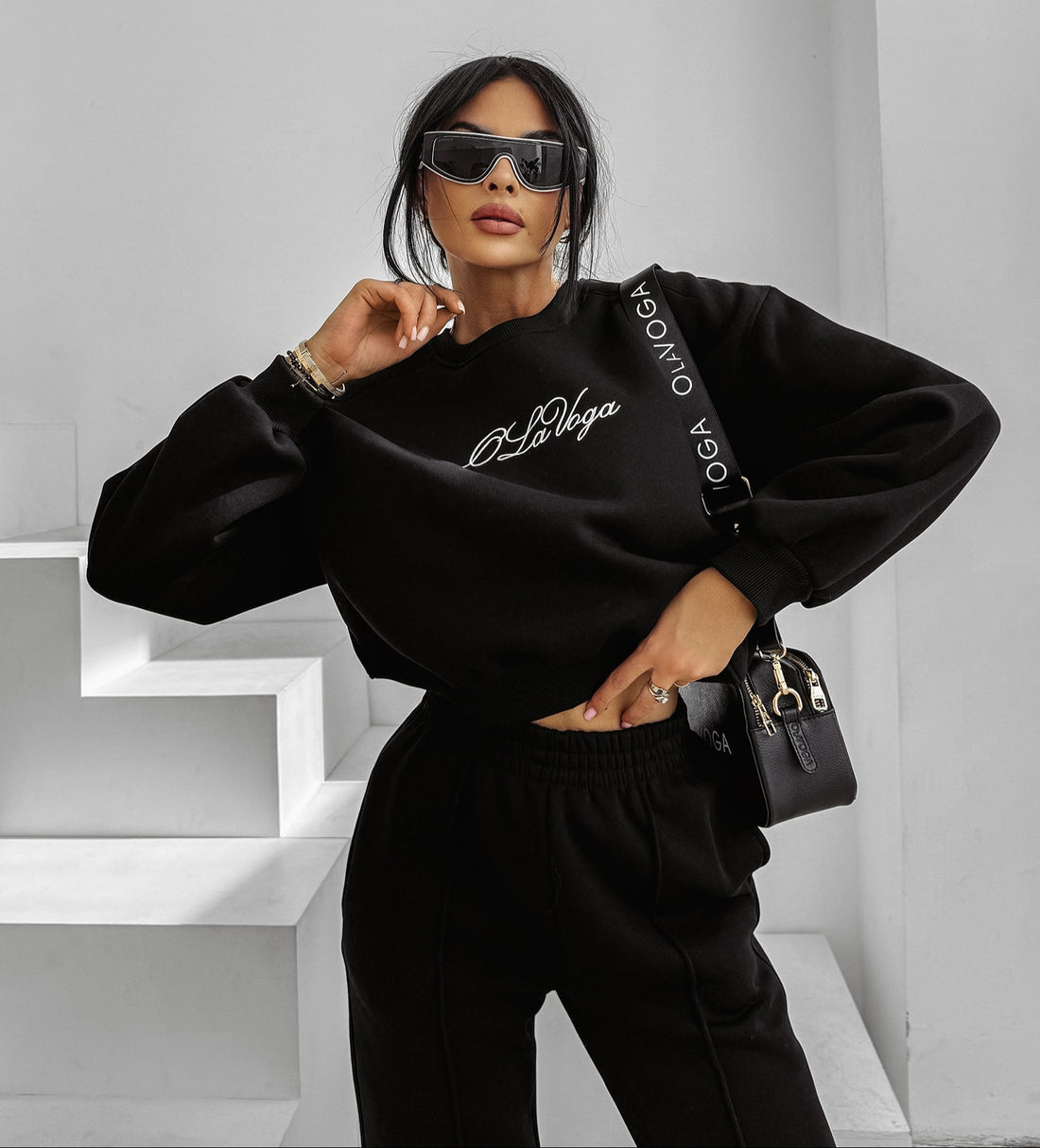 SCRITTO tracksuit set black